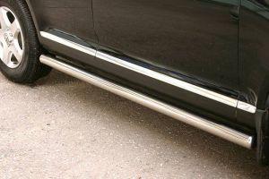 Подножки-трубы диам.76мм, нержавейка, для авто VW Touareg, Porsche Cayenne 2003-2006