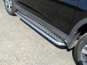 Подножки с листом диам.60мм, лист алюминий, окантовка нержавейка, для авто Honda CR-V 2012-