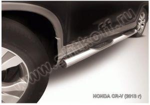Подножки-трубы со ступеньками диам.76мм, нержавейка, для авто Honda CR-V 2012-