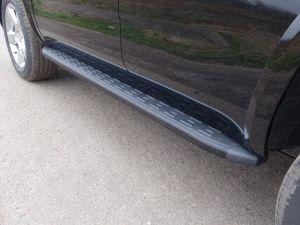 Пороги алюминиевые с пластиковой накладкой (карбон черные) 1920 мм код CHEVTAH16-09BL для CHEVROLET TAHOE 2014-