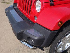 Накладки на передний бампер, нержавейка рельефная (3шт), для авто Jeep Wrangler 2012-