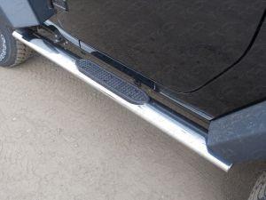 Подножки-трубы овальные со ступеньками диам.120х60мм, нержавейка, для авто Jeep Wrangler 3-дв. 2012-