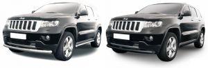 Защита переднего бампера труба диам.76мм, нержавейка (возможен заказ сталь с черным покрытием -60%), для авто Jeep Grand Cherokee 2010-2013