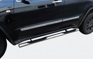 Подножки-трубы со ступеньками диам.76мм, нержавейка, для авто Jeep Grand Cherokee WK2 2010-