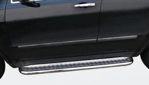 Подножки с листом диам.60мм, лист алюминий, окантовка нержавейка, для авто Jeep Grand Cherokee WK2 2010-