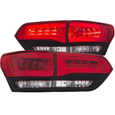 Задняя оптика диодная красная с черной вставкой Anzo 311268 для Jeep Grand Cherokee 2014-2017