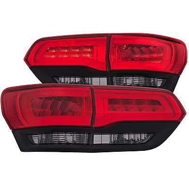 Задняя оптика диодная красная с черной вставкой и с тонированным задним ходом Anzo 311269 для Jeep Grand Cherokee 2014-2017