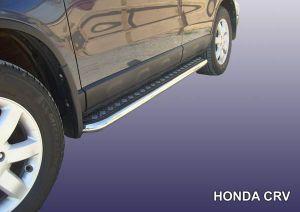 Подножки с листом, лист алюминий, окантовка нержавейка диам.57мм, для авто Honda CR-V 2007-2012