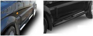 Подножки-трубы со ступеньками диам.76мм, нержавейка (возможен заказ сталь с черным покрытием -60%), для авто Suzuki Jimny 1998-