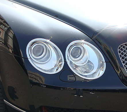 Накладки на передние фары хромированные IDFR 1-BT611-01C для Bentley Continental Flying Spur 2005-2009