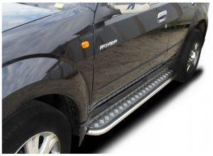 Подножки с листом, лист алюминий, окантовка нержавейка диам.42мм, для авто Great Wall Hover 2008-2010