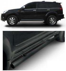 Подножки-трубы диам.76мм, нержавейка (возможен заказ сталь с черным покрытием -60%), для авто Great Wall Hover 2008-2010