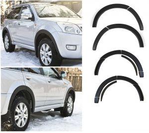 Накладки на колёсные арки (возможен заказ на 1 колесо), шагрень (14шт), черные без покрытия, не требуют покраски, ABS-пластик, уплотнительная резинка, для авто Great Wall Hover 2005-2010