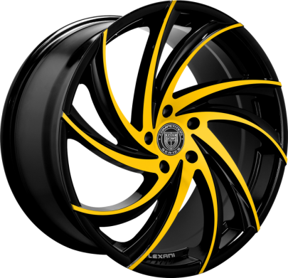 Колесные диски Lexani Concave Sport Series Twister BLACK AND YELLOW