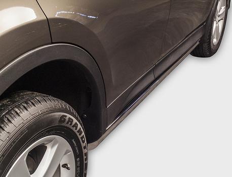 Подножки-трубы овальные диам.75х42мм, нержавейка (возможен заказ черного или серого цвета), для авто Toyota Rav4 2 2015-