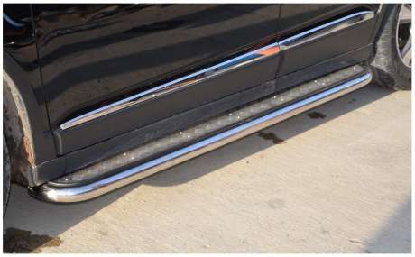 Подножки с листом, лист алюминий, окантовка нержавейка диам.53мм, для авто Haval H6 2013-