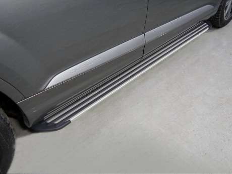 Пороги алюминиевые `Slim Line Silver` 2020 мм код AUDIQ715-10S для AUDI Q7 (4M) 2015-