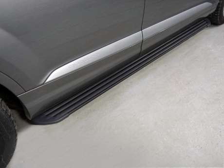 Пороги алюминиевые `Slim Line Black` 2020 мм код AUDIQ715-10B для AUDI Q7 (4M) 2015-