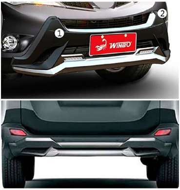 Защита переднего и заднего бамперов OE-Style - накладки, для авто Toyota Rav4 2012-2015