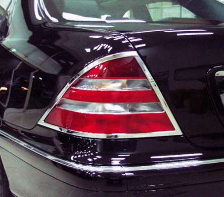 Накладки на задние фонари хромированные IDFR 1-MB602-02C для Mercedes-Benz S-Class W220 1998-2002