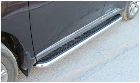Подножки с листом диам.60мм, лист алюминий, окантовка нержавейка, для авто Lexus RX 2009-2016