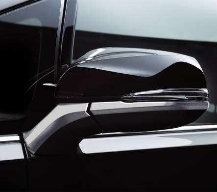 Накладки на зеркала нижние хромированные IDFR 1-TA006-09C для Toyota Alphard 2016-