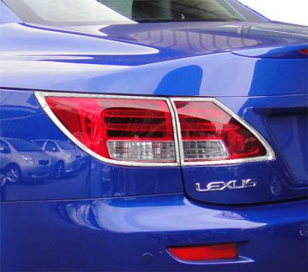 Накладки на задние фонари хромированные IDFR 1-LS303-02C для Lexus IS250C 2009-2018
