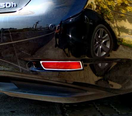 Накладки на катафоты в заднем бампере хромированные IDFR 1-LS202-07C для Lexus GS 2012-