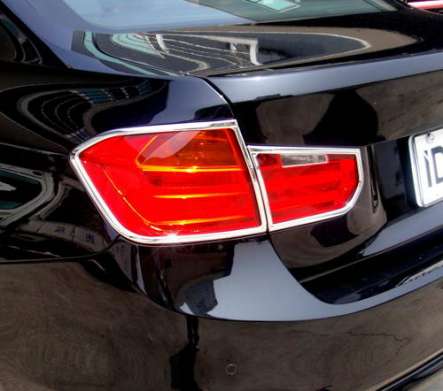 Накладки на задние фонари хромированные IDFR 1-BW108-02C для BMW F30 2012-2018