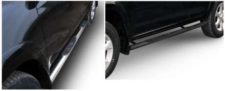 Подножки-трубы со ступеньками диам.76мм, нержавейка (возможен заказ сталь с черным покрытием -60%), для авто Toyota Rav4 длинная база 2006-2012