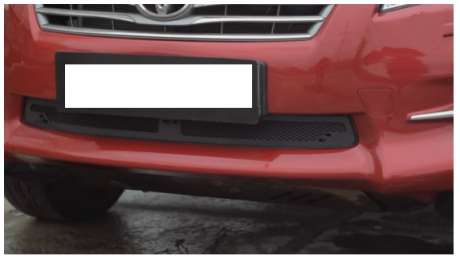 Накладка-сетка на решетку бампера (нижняя), пластик, для авто Toyota Rav4 2010-2012