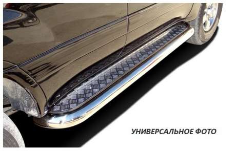 Подножки с листом диам.76мм, окантовка нержавейка, лист алюминий, для авто Dodge Ram 1500 2008-