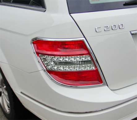 Накладки на задние фонари хромированные IDFR 1-MB107-02C для Mercedes Benz C-Class W204 Wagon 2007-2014