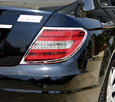 Накладки на задние фонари хромированные IDFR 1-MB109-02C для Mercedes Benz C-Class W204 Sedan 2011-2014