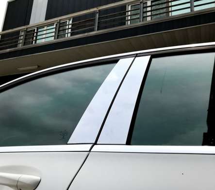 Накладки на центральные стойки дверей хромированные IDFR 1-MB111-011C для Mercedes-Benz W205 C Class 2014-2018