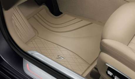 Коврики салона передние резина бежевый оригинал для BMW 7-series G11/G12 2015-