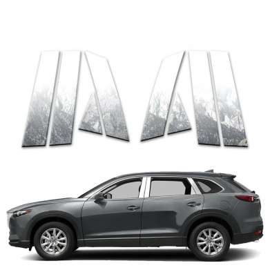 Накладки на стойки дверей стальные Brighter Design комплект 8шт. для Mazda CX-9 2016-2019 
