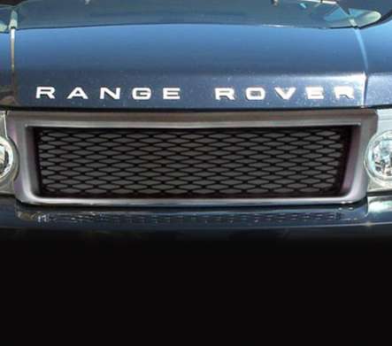 Решетка радиатора серебристая с черной сеткой IDFR 1-LR011-03GB для Land Rover Range Rover 2006-2009