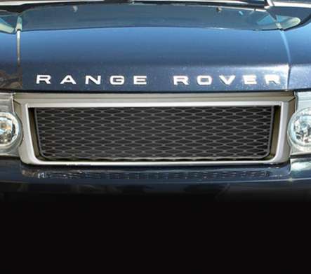 Решетка радиатора серебристая с черной сеткой IDFR 1-LR011-03SB для Land Rover Range Rover 2006-2009