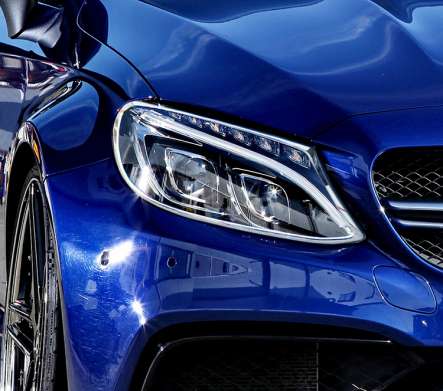 Накладки на передние фары хромированные IDFR 1-MB112-01C для Mercedes Benz C205 Coupe 2015-