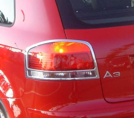 Накладки на задние фонари хромированные IDFR 1-AD202-02C для Audi A3 2003-2008