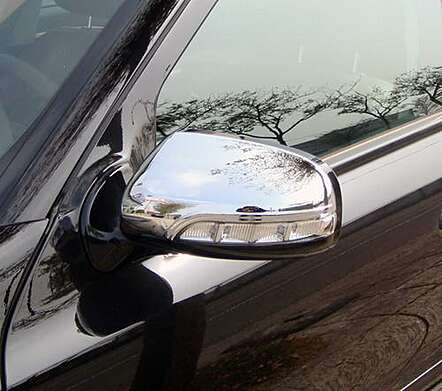Накладки на зеркала хромированные IDFR 1-MB205-05C для Mercedes Benz W211 E Class 2006-2009