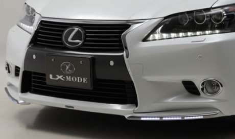 Накладка на передний бампер (c LED-оптикой) LX-Mode для Lexus GS250 / GS350 / GS450h (с 2012 г.в.)