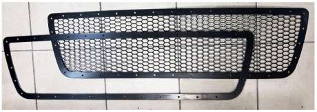 Дополнительная рамка для решетки радиатора TTU.6.1, сталь 2мм, черное полимерное покрытие, 1шт, для авто Toyota Tundra 2007-2014