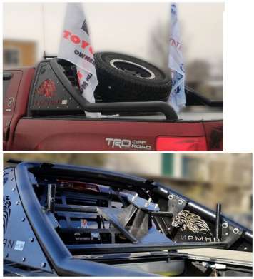 Кронштейн для крепления флага в шалаш TTU.4.1.1, сталь, черное полимерное покрытие, для авто Toyota Tundra 2007-2014