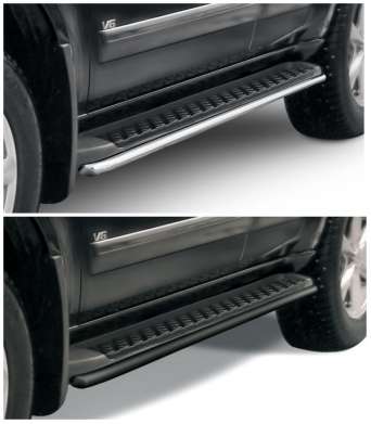 Окантовка штатных подножек диам.42мм, нержавейка (возможен заказ сталь с черным покрытием -50%), для авто Nissan Pathfinder R51 2005-2014 (NIP11-006)