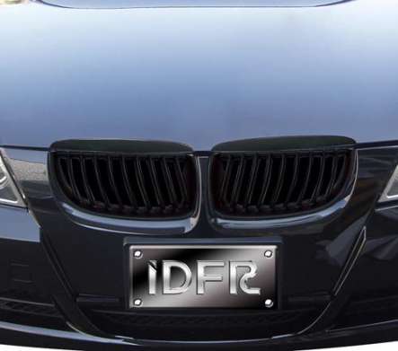 Решетки радиатора черные IDFR 1-BW105-04B для BMW E90 4D 2005-2008 