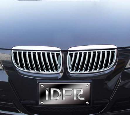 Решетки радиатора черные с хромом IDFR 1-BW105-04CB для BMW E90 4D 2005-2008 