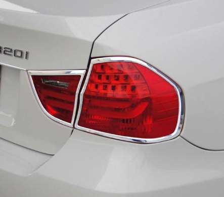 Накладки на задние фонари хромированные IDFR 1-BW107-02C для BMW E90 4D 2008-2011