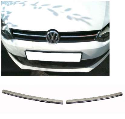 Накладки на решетку радиатора, нержавейка 2шт, для авто VW Polo хетчбэк 2009-2014